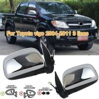 ราคา vigoชุบโครเมี่ยม กระจกข้าง กระจกมองข้าง ปรับไฟฟ้า 3 สาย for Toyota Vigo 2004-2011 (26588335820)