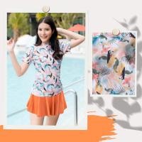 ราคา ชุดว่ายน้ำผู้หญิง ชุดว่ายน้ำแขนสั้น bikini swimsuit rashguard bikinivintage (22236654092)
