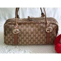 ราคา มือสอง-กระเป๋าถือ Gucci monogram GG twins boston ผ้าแคนวาส มือสองแท้ 100% (6740253319)