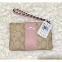 ราคา กระเป๋า Coach คล้องมือ ลายsignature สีชมพู มือ1❤️#ของแท้ (6032075191)