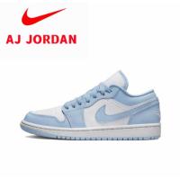 ราคา Air Jordan 1 Low Aluminum Retro Basketball ShoesWhite Blue (22275897231)
