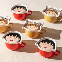 ราคา [แม่บ้านสมัยใหม่ & จิบิ มารุโกะจัง] แก้วเซรามิคพร้อมฝาปิด ถ้วยอาหารเช้าคู่รัก ถ้วยนมทรงสูง (25637073798)