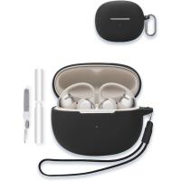 ราคา สําหรับ SHOKZ OpenDots ONE เปิดหูฟัง, WUNIAK ซิลิโคนอ่อนนุ่มป้องกันแบบพกพา Scratch Shock ทน Shell พร้อมชุดทําความสะอาด & Carabiner และ Lanyard สําหรับ SHOKZ OpenDots ONE,Bla (24547788101)