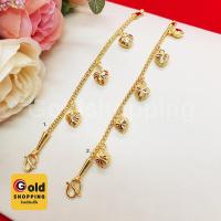 ราคา สร้อยข้อมือลายผ่าหวายห้อยจี้หัวใจตัดลาย สำหรับเด็ก ความยาว 5-5.5 นิ้ว หุ้มเศษทองแท้เยาวราช (21229123544)