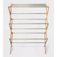 ราคา ราวตากผ้า ทำจากไม้ยาง+ราวสเตนเลสอย่างดี สินค้าพร้อมส่ง (6482652311)