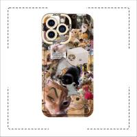 ราคา Samsung Xiaomi Oppo Square Edge iPhone Case Cat Kitty Kitten Meme Cat Collage ความงาม (27011125380)