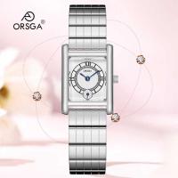ราคา ออร์สกา สแควร์แฟชั่นสุภาพสตรีนาฬิกาสร้อยข้อมือสร้อยข้อมือลายสก๊อตเหล็กวงแสงหรูหรานาฬิกาควอทซ์ (47353295865)