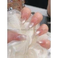 ราคา เล็บเจลสำเร็จรูป เล็บปลอมสำเร็จรูป Mansi Handmade สวมใส่เล็บสั้นเล็บแก้วลูกปัด Strobe Blush Cats Eye เล็บไวท์เทนนิ่งเล็บปลอม Patch (26993597355)