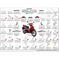 ราคา ชุดสี WAVE110i 2022 สีแดง-เทา R-S ล้อแม็ก สตาร์ทมือ ชุดสีเวฟ110ไอ 2022 แดง เทา อะไหล่แท้ HONDA 2022 100% (44423284443)