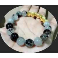 ราคา สร้อยข้อมือ หินแก้วขนเหล็ก(สีดำ) (1658362922)