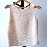 ราคา เสื้อแขนกุด สีครีม ผ้าลูกไม้ ปักเลื่อมวิ้งๆ งานแบรนด์ Frazier (2597001342)