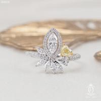 ราคา Operagems แหวนเพชรแฟนซีรูปหัวใจ สีเหลืองธรรมชาติ ตัวเรือนทองคำแท้ 18k (29467449720)