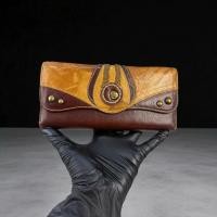 ราคา กระเป๋าสตางค์พับยาวหนังแท้วินเทจ esquire แบรนด์แท้ (42612487824)