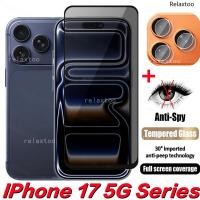 ราคา 2IN1 ความเป็นส่วนตัวป้องกันหน้าจอฟิล์มแก้วสําหรับ IPhone 17 IPhone17 Pro Max Air 17ProMax IPhone17ProMax IPhoneAir 5G โค้ง Anti Spy หน้าจอปกป้องกระจกนิรภัยฟิล์มโทรศัพท์ (42219204380)