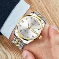 ราคา การเคลื่อนไหวนําเข้า Guanqin นาฬิกาผู้ชายอัตโนมัตินาฬิกา Luminous สายเหล็กกันน้ําของแท้ชื่อแบรนด์ Dual ปฏิทินนาฬิกาข้อมือ (41423847162)