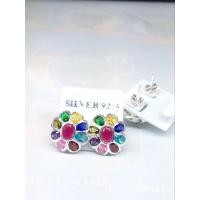 ราคา ต่างหูเงินแท้925พลอยนพเก้าcz, (40909226943)