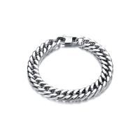 ราคา TANITTgems สร้อยข้อมือสแตนเลสแท้ลายโซ่แบนสำหรับผู้ชาย (216639773)