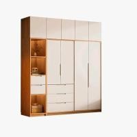 ราคา สไตล์ครีม ตู้เสื้อผ้าประตูบานเลื่อนไม้เนื้อแข็งทั้งหมดห้องนอนบ้านที่ทันสมัยเรียบง่ายตู้สีเข้าสู่ระบบตู้เสื้อผ้าไม้โอ๊คสีขาวที่นิยม (56902625517)