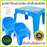 ราคา GOODHOMEโต๊ะสนามกลางแจ้ง โต๊ะกลางแฟนซี1ตัว+เก้าอี้แฟนซี2ตัว แบบสีพื้นไม่มีลายและลายกขคโต๊ะทำการบ้าน✅ซื้อเป็นชุดคุ้มกว่า✅ (26585060254)