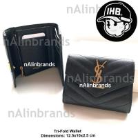 ราคา ถูกที่สุด ของแท้ 100% Ysl Tri-fold wallet (43220591708)
