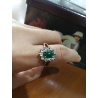 ราคา แหวนทองแดง​ ฝังพลอยขาว+เขียว​(งานเก่า)​ (18684334637)