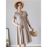 ราคา ชุดเดรสคลุมท้อง ผ้ายืดเรย่อน เนื้อผ้านิ่ม AA2644 (2304797121)