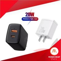 ราคา ถูก/แท้Baseus หัวชาร์จ USB-C PD 20W + QC3.0 / 10.5W Dual USB (41766813241)