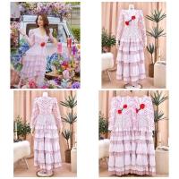 ราคา เดรสคอวีแขนยาวลายหัวใจงานป้ายpoonyisa (18003714809)