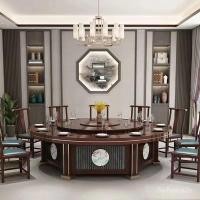 ราคา ไม้เนื้อแข็ง ไฟฟ้า โต๊ะกลมขนาดใหญ่ สไตล์จีนใหม่ โรงแรม โต๊ะอาหารและเก้าอี้ทรงกลมขนาดใหญ่ โต๊ะกลมหมุนได้ JSNJ (55002210681)