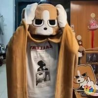 ราคา คลุมด้วยผ้าน่ารักเสื้อคลุมผ้าห่มหญิงงีบสํานักงานขี้เกียจเสื้อคลุมพักกลางวันตุ๊กตาลูกสุนัขผ้าห่มหอพักนักเรียน SJGJ (56653943416)