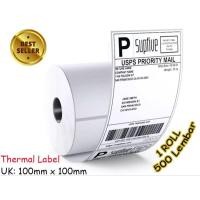 ราคา THERMAL LABEL PAPER 100x100 บรรจุ 500 สติ๊กเกอร์ THERMALT BARCODE 10X10 (28362769507)