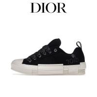 ราคา ERLxDIOR B23 Logo รองเท้าลำลองสำหรับบุรุษและสตรีรองเท้าผ้าใบ Low-top สีดำ (29673507990)