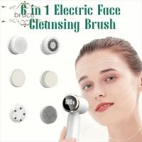 ราคา BRUCE แปรงทําความสะอาดหน้าไฟฟ้า, 6 in 1 Hot Cold Compress Sonic Facial Exfoliating Cleaner, ใช้งานง่าย 360 หมุนจอแสดงผล LED IPX6 กันน้ํา Ultrasonic Face Scrubber Home (50805401518)