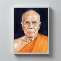 ราคา ภาพมงคล พระบูชา รูปพระมงคลเทพมุนี (สด จนฺทสโร) หลวงพ่อสด เปี่ยมเมตตา ภาพวาดหลวงพ่อพร้อมกรอบ 4x6 นิ้ว (41025070364)