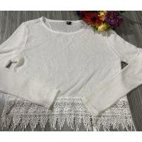 ราคา เสื้อแขนยาวไหมพรมชายแต่งระบายฉลุ (9102372235)