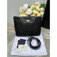 ราคา Used Prada nylon nero crossbody bag สภาพใช้งานหนังนิ่มลงบ้าง (16804646279)