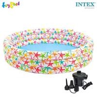 ราคา Intex สระเป่าลมปลาดาว 66 นิ้ว. (1.68x0.38 ม.) รุ่น 56440 + ที่สูบลมไฟฟ้า (20296220596)