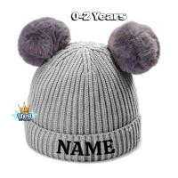 ราคา หมวกไหมพรมปอมปอมถักปักชื่อเด็กไซส์แรกเกิด 0 ถึง 2 ปี (49054420534)