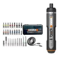 ราคา WORX WX242 4V ไขควงไฟฟ้าชุดสมาร์ทไร้สายไขควงไฟฟ้า USB ชาร์จ 30 บิตชุด Mini เจาะเครื่องมือ (41058464964)