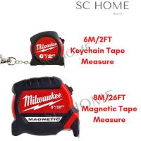 ราคา เทปวัด 2M/6FT พวงกุญแจ Tape_8M/26FT เทปวัดแม่เหล็กและตะขอแม่เหล็ก/ Milwaukee สองด้าน (20289250097)