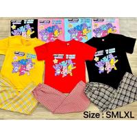 ราคา ชุดเด็กเสื้อหมีแคร์แบร์+กางเกงลายสก็อต (23581329116)