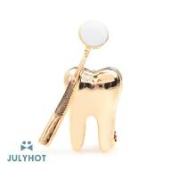 ราคา COOL เข็มกลัดกระจกสีทอง สไตล์บุคลิกภาพ หมอทันตแพทย์ เข็มกลัด Pins vn (44655239366)