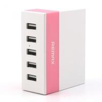 ราคา Remax 5 Port USB Charger Pink (636927019)