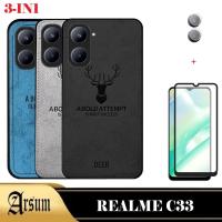 ราคา 3in1 Softcase DEER Realme C33 2022 Case Jeans Motif Casing Handphone hardcase silicon ล่าสุด (41705794139)