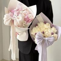 ราคา พร้อมส่งจากไทย โบว์ริบบิ้นผ้า ผ้าแก้ว ริบบิ้นตกแต่งช่อดอกไม้ (42476209226)