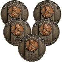 ราคา เหรียญสุดท้าย Cent Tribute เหรียญที่ระลึก Cent Last Cent, Lincoln Last Cent Commemorative (5 ชิ้น) (48703121645)