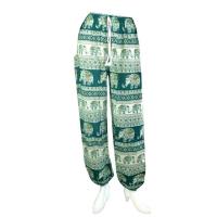 ราคา กางเกงช้าง ลายขายดี สีเขียว กางเกงขายาวใส่สบาย (5825958182)