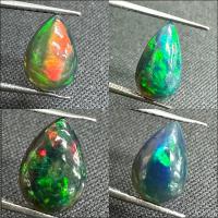ราคา โอปอลดำทรงลูกแพร์เอธิโอเปีย พลอยธรรมชาติ 100% Black Ethiopian opal pear shape 100% natural gemstone (22325348900)