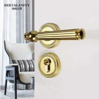 ราคา โลหะผสมสังกะสีฝรั่งเศสโกลเด้นล็อคประตูในร่มประตูไม้แยกล็อคห้องนอนล็อคประตูมือจับประตูแม่เหล็กแสงหรูหรา (48103246570)