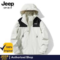 ราคา ❤ เสื้อแจ็คเก็ตมีฮู้ดสำหรับเสื้อแจ๊คเก็ตกันหนาวบุรุษปีนเขาเสื้อกันลม Jeep Spirit เสื้อคลุมกลางแ (47104623815)